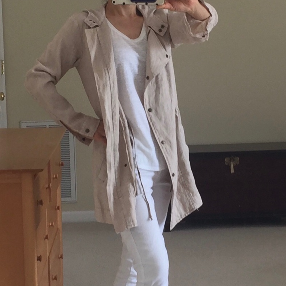 NWOT Michael Stars Linen Hooded Jacket Coat XS - Picture 4 of 16